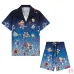 Casablanca Men Floral Cartoon Print Shirt & Shorts Set | Navy‑Blue Floral Print #A68149