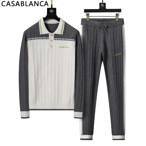 Casablanca Men Geometric Jacquard Knit Tracksuit Teal #A69322