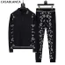Casablanca Men Paisley Jacquard Polo Knit Tracksuit Light Blue, Black #A69323