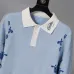 Casablanca Men Paisley Jacquard Polo Knit Tracksuit Light Blue, Black #A69323