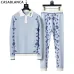 Casablanca Men Paisley Jacquard Polo Knit Tracksuit Light Blue, Black #A69323