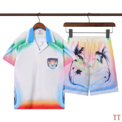 Casablanca Men Sunset Palm Print Shirt & Shorts Set | Sunset Palm Gradient Print #A68145