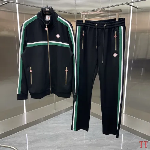 Casablanca Striped Zip‑Up Jacket Track Pants Two‑Piece Tracksuit Set #A67665