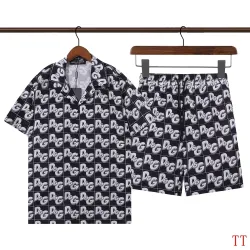 Dolce & Gabbana All‑Over DG Logo Short‑Sleeve Shirt & Shorts Set Black #A68205