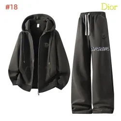 Dior Logo Zip Hoodie Tracksuit Set Jacket & Pants Grey,Brown,Black,Dark Grey #A69581