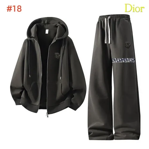 Dior Logo Zip Hoodie Tracksuit Set Jacket & Pants Grey,Brown,Black,Dark Grey #A69581