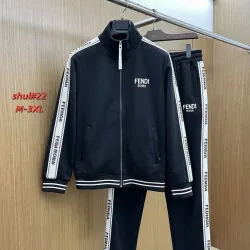 Fendi Roma Logo Tape Tracksuit Set Jacket & Pants Black #A69571