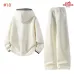Hermes Patch Logo Hoodie Tracksuit Set Top & Pants White,Brown,Black,Dark Grey #A69579