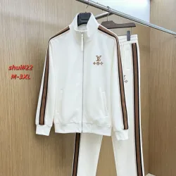 Louis Vuitton Monogram Embroidery Tracksuit Set Jacket & Pants White #A69572