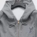 Louis Vuitton Rhinestone Hooded Tracksuit Set Jacket & Pants Grey #A69563