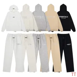 ESSENTIALS FOG Hoodie Sweatpants Tracksuit Black,Light Grey,White,Khaki #A68194