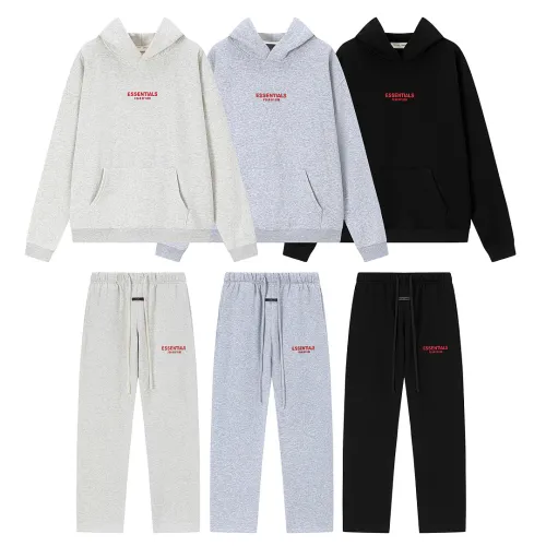 Essentials Fear Of God Hoodie Tracksuit Men Letter Print Hoodie & Straight Sweat Pants Outfit Set #A67428