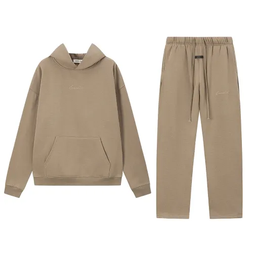 Essentials Hoodie & Sweatpants 2 Piece Set Embroidery Logo Khaki, Light Blue, Black #A68787