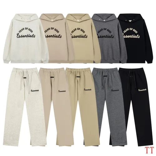 Fear Of God Essentials Hoodie & Sweatpants Tracksuit Set, Beige, Black, Dark Grey, Light Oat #A68190