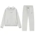 Fear of God Essentials Reflective Logo Hoodie Tracksuit Men White Oversized Hoodie Straight Sweatpants Set #B67419
