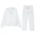 Fear of God Essentials Reflective Logo Hoodie Tracksuit Men White Oversized Hoodie Straight Sweatpants Set #B67419