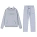 Fear of God Essentials Reflective Logo Hoodie Tracksuit Men White Oversized Hoodie Straight Sweatpants Set #B67420