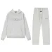 Fear of God Essentials Reflective Logo Hoodie Tracksuit Men White Oversized Hoodie Straight Sweatpants Set #B67420