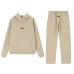 Fear of God Essentials Reflective Logo Hoodie Tracksuit Men White Oversized Hoodie Straight Sweatpants Set #B67423