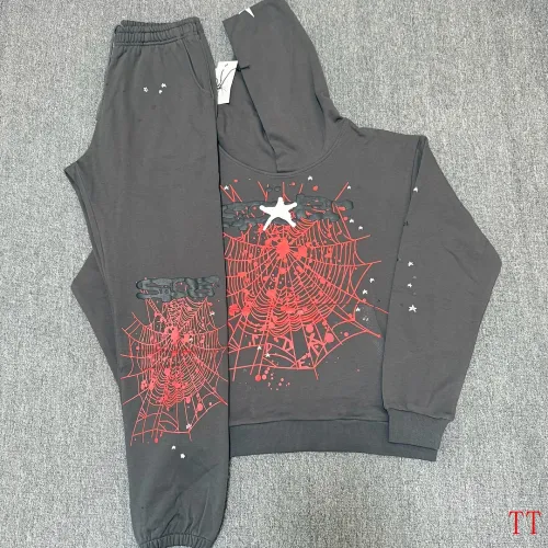 Spider‑5 Men Spider‑Web Print Hoodie & Jogger Set, Dark Grey #A68157
