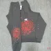 Spider‑5 Men Spider‑Web Print Hoodie & Jogger Set, Dark Grey #A68157