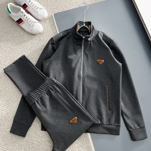 Prada Dark‑Grey 2‑Piece Tracksuit Leather Triangle Logo Set #A67653