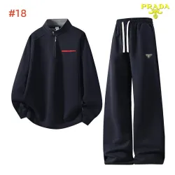 Prada Triangle Logo Quarter Zip Tracksuit Set Top & Pants Cream,Grey,Black,Dark Navy #A69586