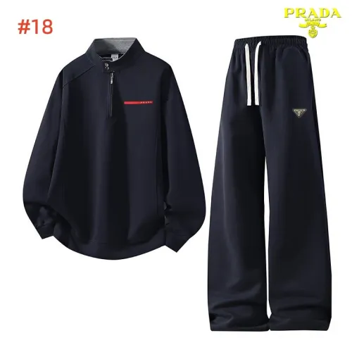 Prada Triangle Logo Quarter Zip Tracksuit Set Top & Pants Cream,Grey,Black,Dark Navy #A69586