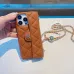 Chanel-Style Caviar Leather Quilted Phone Case with Adjustable  Golden Ball" Chain   Card Slot #B65266