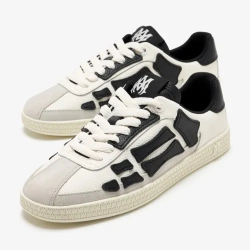 AMIRI Pacific Bones White Black Low Top Sneakers #A69594