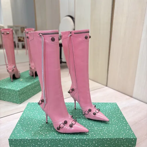 Balenciaga Cagole Studded Pointed‑Toe Over‑The‑Knee Boots 9.5cm Heel #A68571