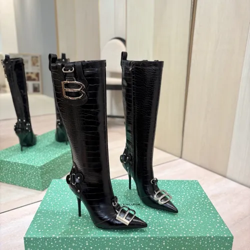 Balenciaga Cagole Studded Pointed‑Toe Over‑The‑Knee Boots 9.5cm Heel #A68574