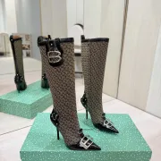 Balenciaga Cagole Studded Pointed‑Toe Over‑The‑Knee Boots 9.5cm Heel #A68575