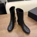 Chanel 2026 Stretch Leather Mid‑Calf Block‑Heel Boots 5cm Heel #A68600