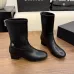 Chanel 2026 Stretch Leather Mid‑Calf Block‑Heel Boots 5cm Heel #A68600