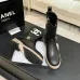 Chanel 26AW Square‑Toe CC Logo Chunky Heel Ankle Boots #A68660