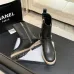 Chanel 26AW Square‑Toe CC Logo Chunky Heel Ankle Boots #A68660
