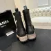 Chanel 26AW Square‑Toe CC Logo Chunky Heel Ankle Boots #A68660