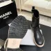 Chanel 26AW Square‑Toe CC Logo Chunky Heel Ankle Boots #A68660