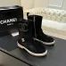 Chanel 26AW Square‑Toe CC Logo Chunky Heel Ankle Boots #A68661