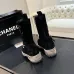 Chanel 26AW Square‑Toe CC Logo Chunky Heel Ankle Boots #A68661
