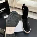 Chanel 26AW Square‑Toe CC Logo Chunky Heel Ankle Boots #A68661