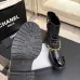 Chanel 26AW Square‑Toe Chain Chunky Heel Combat Boots #A68656