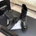 Chanel 26AW Square‑Toe Chain Chunky Heel Combat Boots #A68656