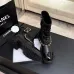 Chanel 26AW Square‑Toe Chain Chunky Heel Combat Boots #A68656