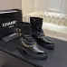 Chanel 26AW Square‑Toe Chain Chunky Heel Combat Boots #A68656