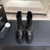 Chanel 26AW Square‑Toe Chain Chunky Heel Combat Boots #A68656