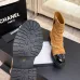 Chanel 26AW Square‑Toe Chain Chunky Heel Combat Boots #A68657