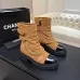 Chanel 26AW Square‑Toe Chain Chunky Heel Combat Boots #A68657