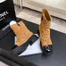 Chanel 26AW Square‑Toe Chain Chunky Heel Combat Boots #A68657